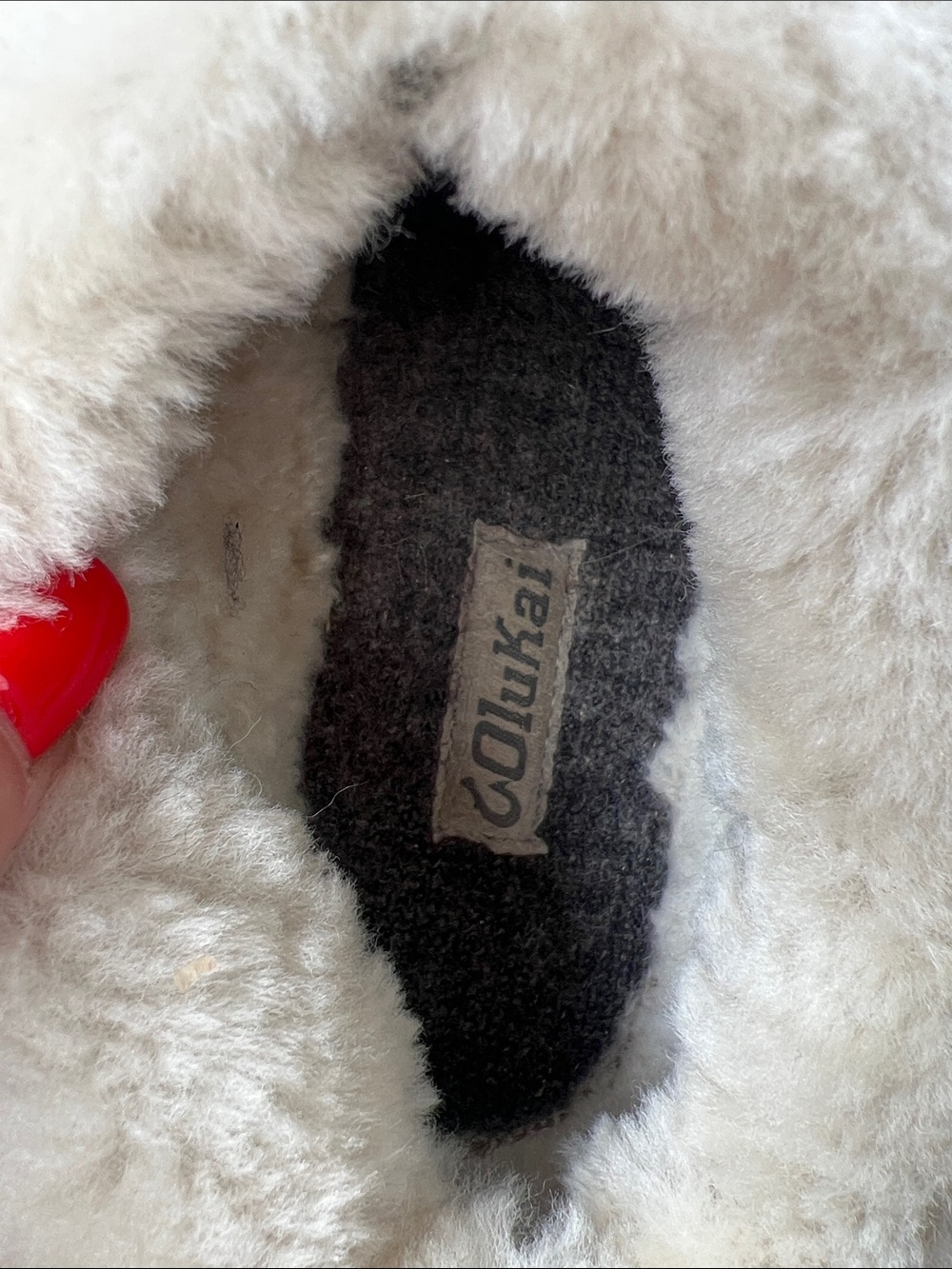 OluKai Women's Chestnut and Cream Shearling Slippers - Picture 10 of 13